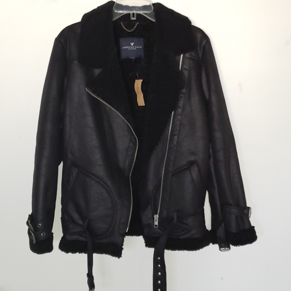 American eagle warm moto jacket